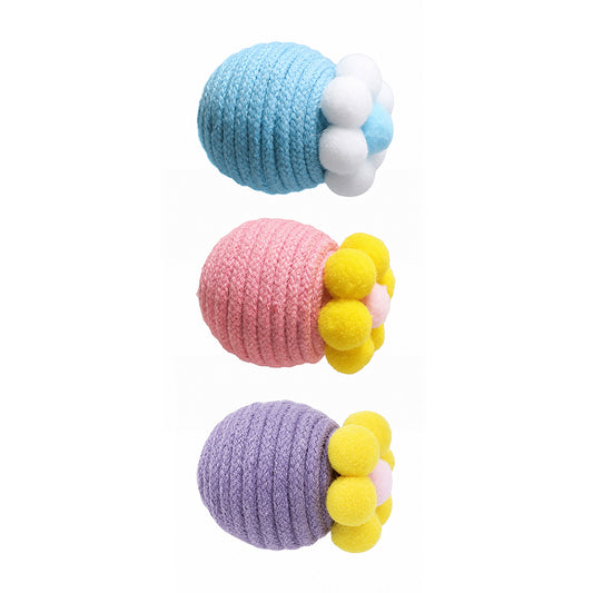 Dopamine Colour Plush Rope Cat Toy Ball – Interactive Self-Play Toy
