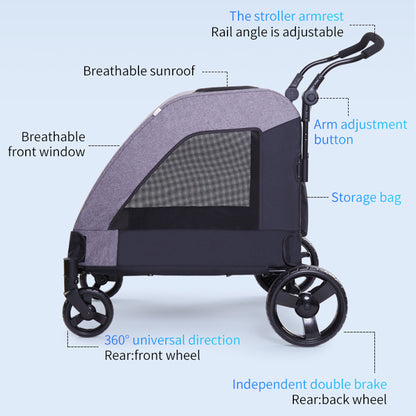 Easy Fold Pet Stroller - One-Touch Folding Design