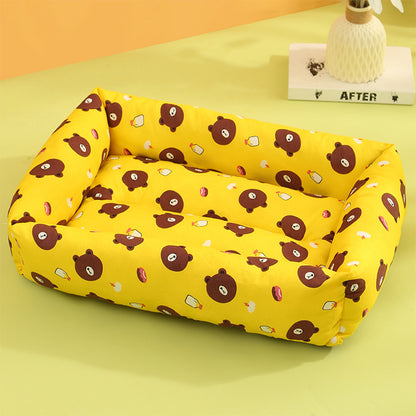 Pet Bed Bolster Square Removable Washable