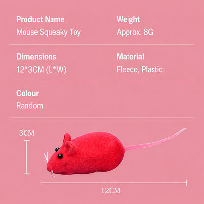 Cat Toy Mouse – Realistic Furry Squeaky Interactive Toy (1pc, Random Color)