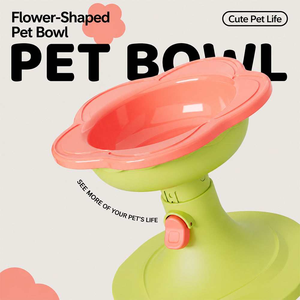 Adjustable Elevated Pet Bowl Ceramic Neck Support