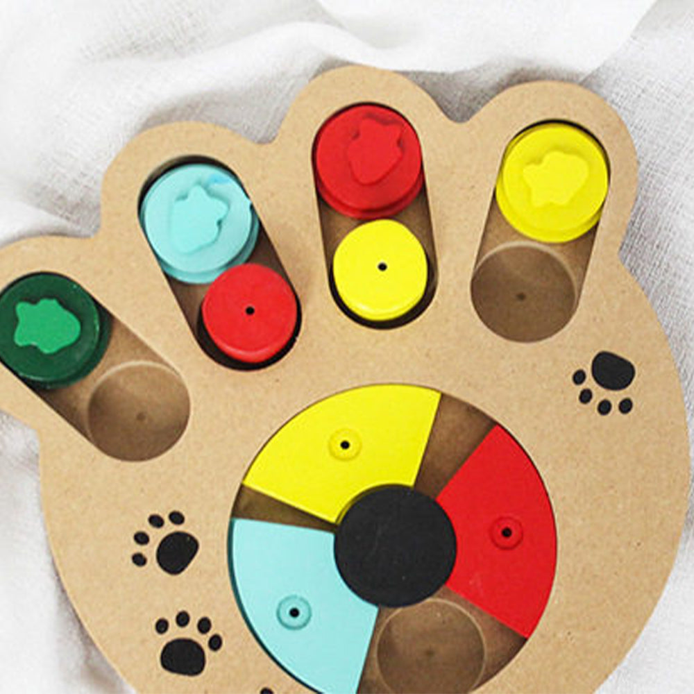 Interactive Treat Enrichment Wooden Dog Puzzle Toy