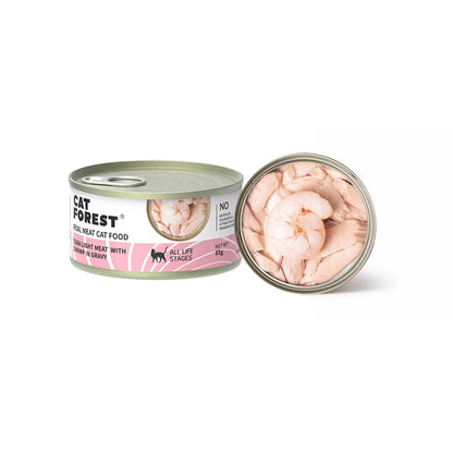 CAT FOREST Classic Tuna White Meat with Shrimp in Gravy Canned Cat Food