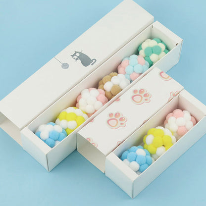 Cat Toy Balls – Interactive Self-Play Chew Toy Set (6 Pack, Random Colour)