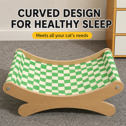 Cat Hammock Bed Wooden Frame Rocking