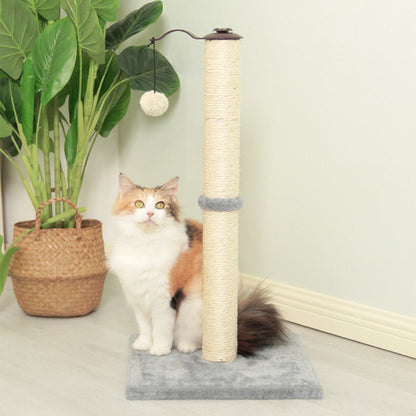 Sisal Cat Scratching Post with Hanging Toy – 67cm Single Post