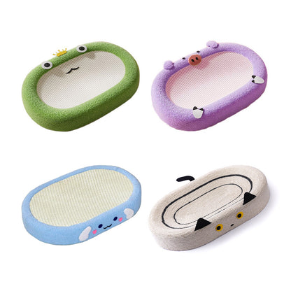 Cartoon Oval-shaped Extra Large Sisal Cat Scratcher - 61X40X9 cm