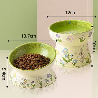 Green Rabbit Ceramic Pet Bowl