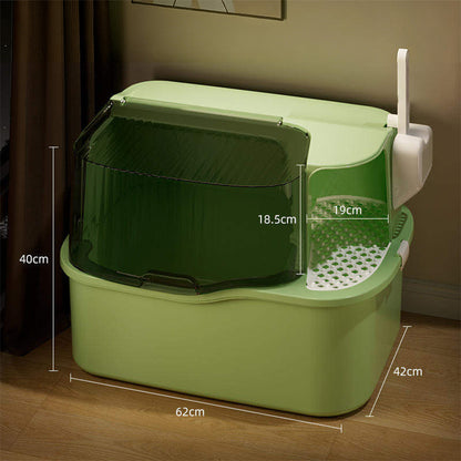 Extra Large Front Entry Cat Litter Box – Anti-Tracking Corridor Design