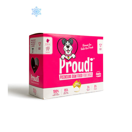 PROUDI Premium Frozen Beef Raw Dog Food 2.4Kg
