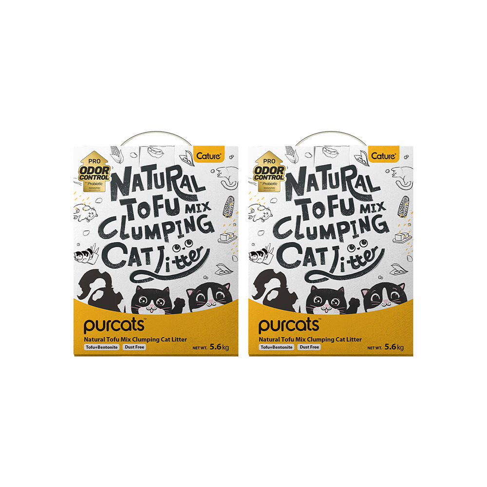 CATURE Natural Tofu & Bentonite Mixed Clumping Cat Litter 5.6kg, Strong Clumping & Dust Free