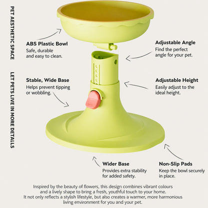 Adjustable Elevated Pet Bowl Ceramic Neck Support