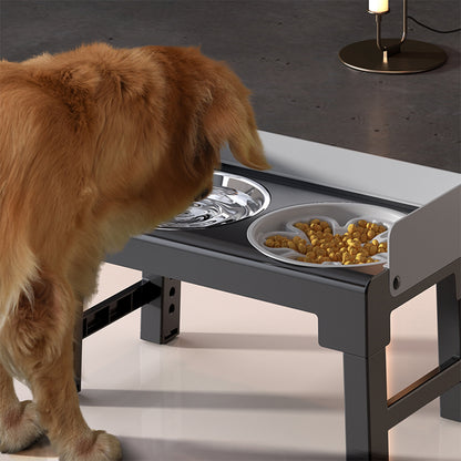 PAKEWAY Lifting Bowl With Five Height Adjustable(Two Steel Bowls)