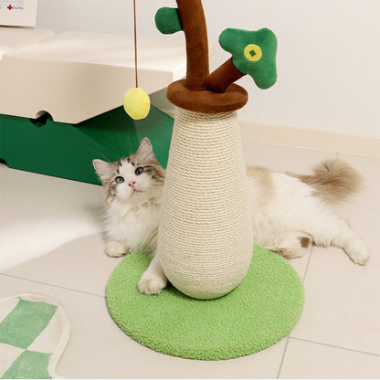 Tree-Shaped Sisal Cat Scratching Post with Hanging Toy