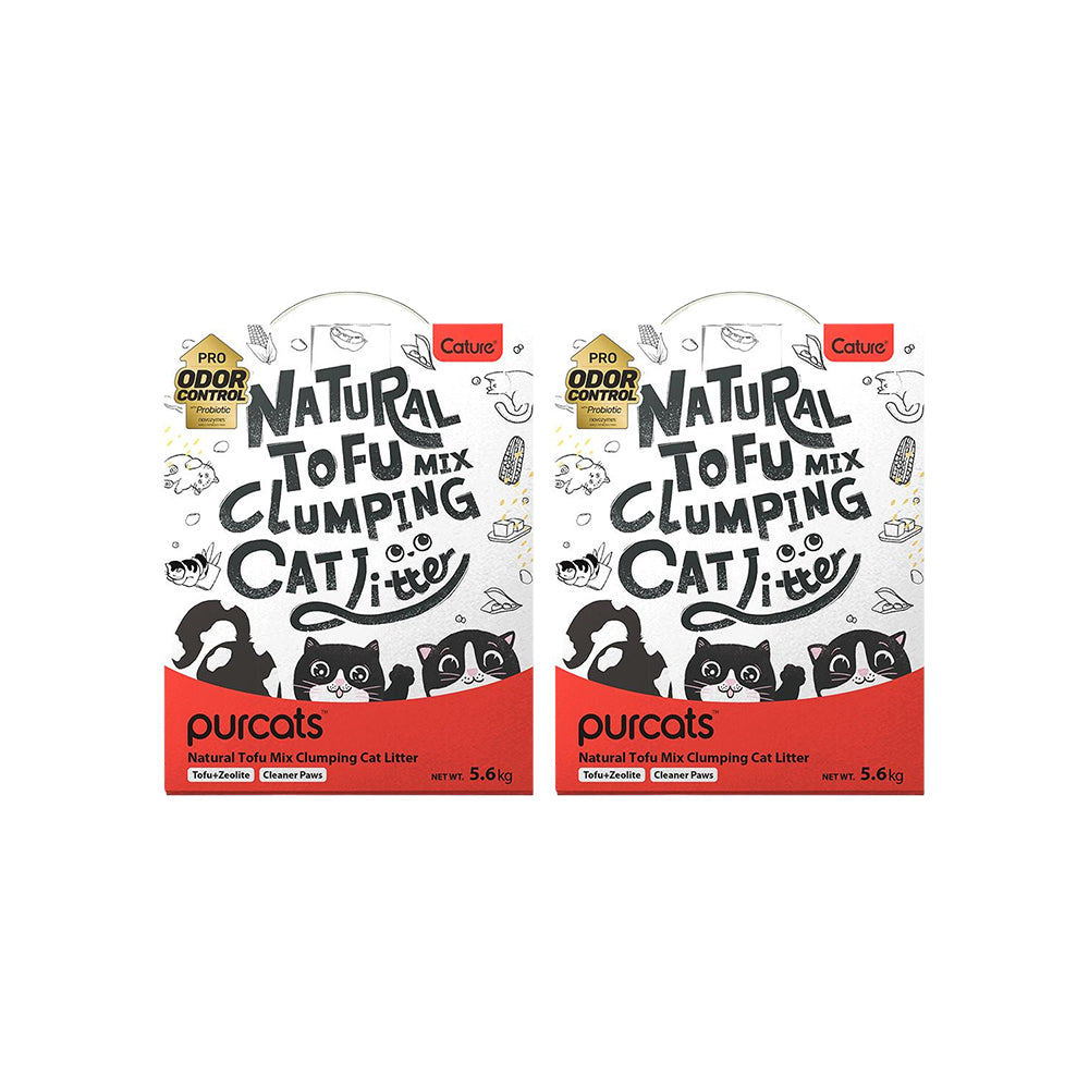 CATURE Natural Tofu & Mineral Mixed Clumping Cat Litter 5.6kg, Superior Odour Control
