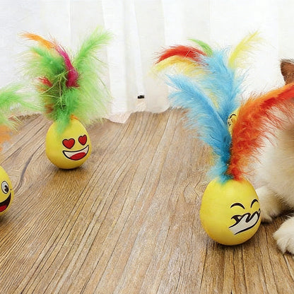 Roly-Poly Feather Interactive Cat Toy