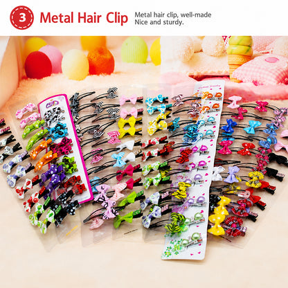 Pet Hair Clip Cute Cherry Bow Grooming Accessory Random 1pc