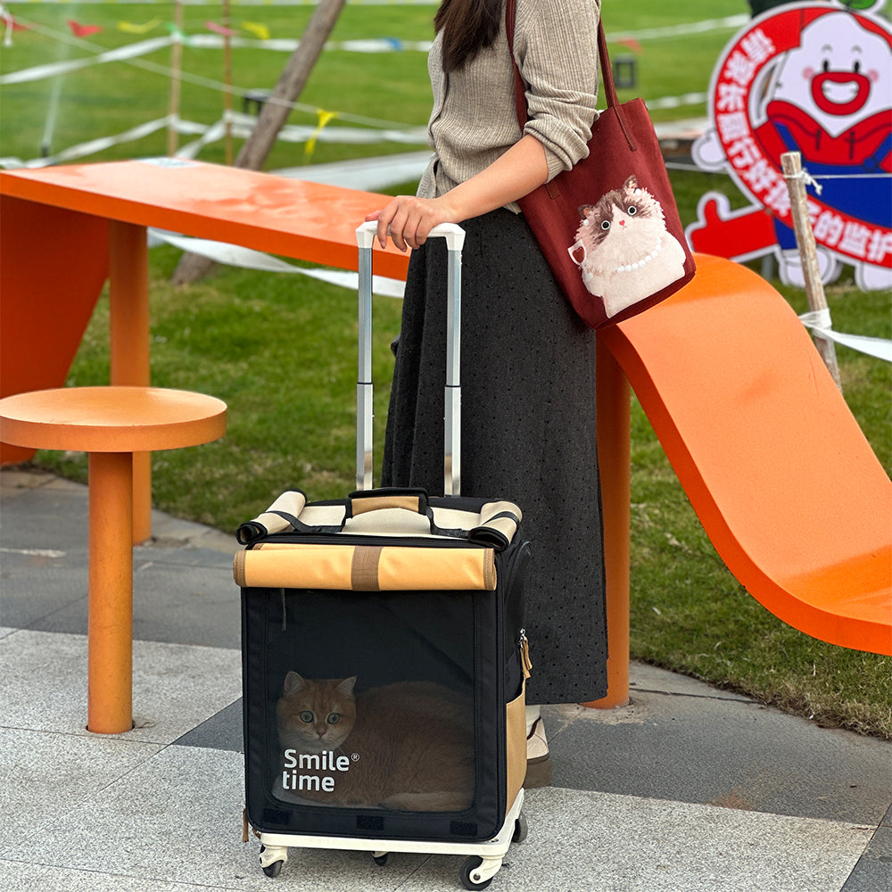 SMILE TIME Glide Pet Carrier Trolley 36x28x97cm