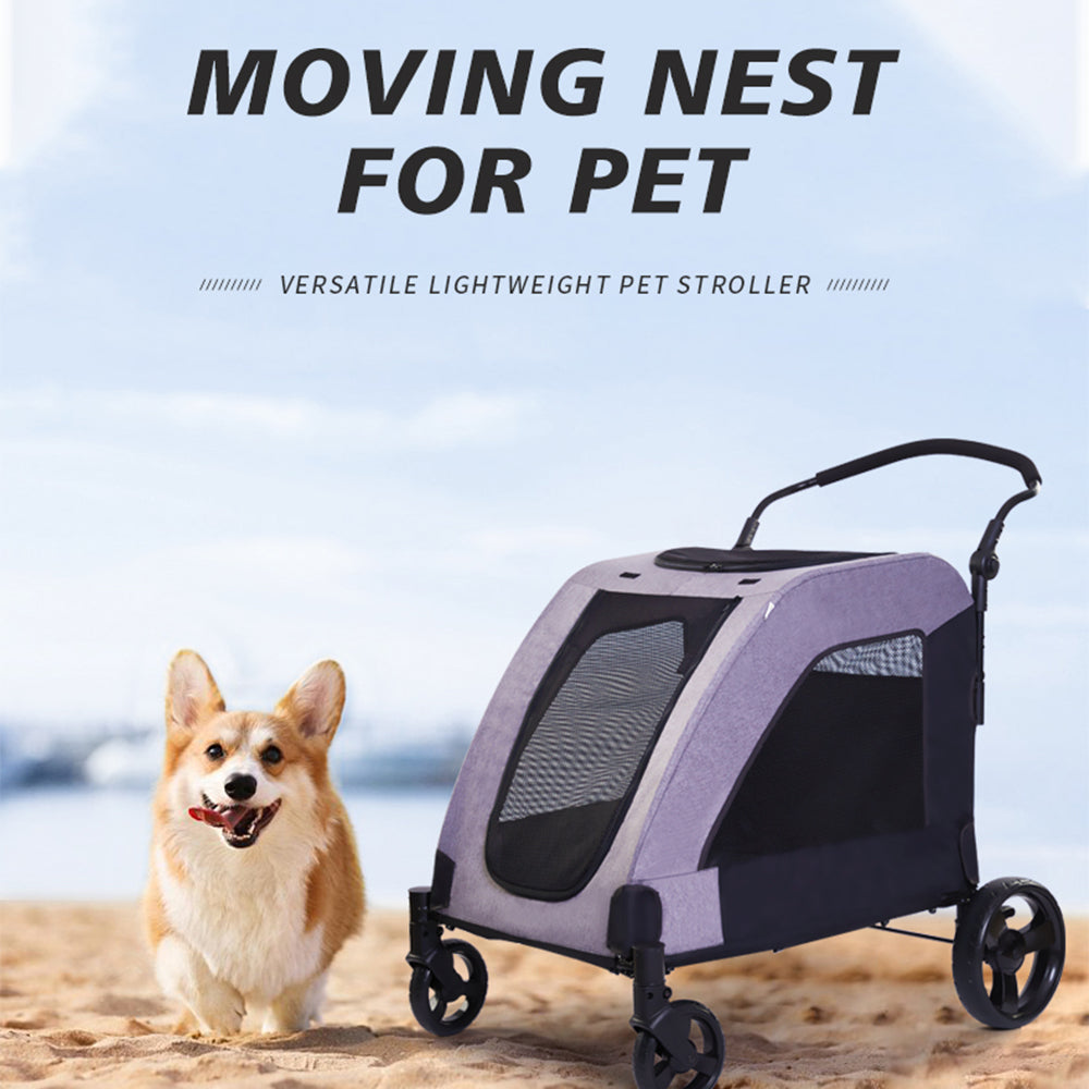 Easy Fold Pet Stroller - One-Touch Folding Design