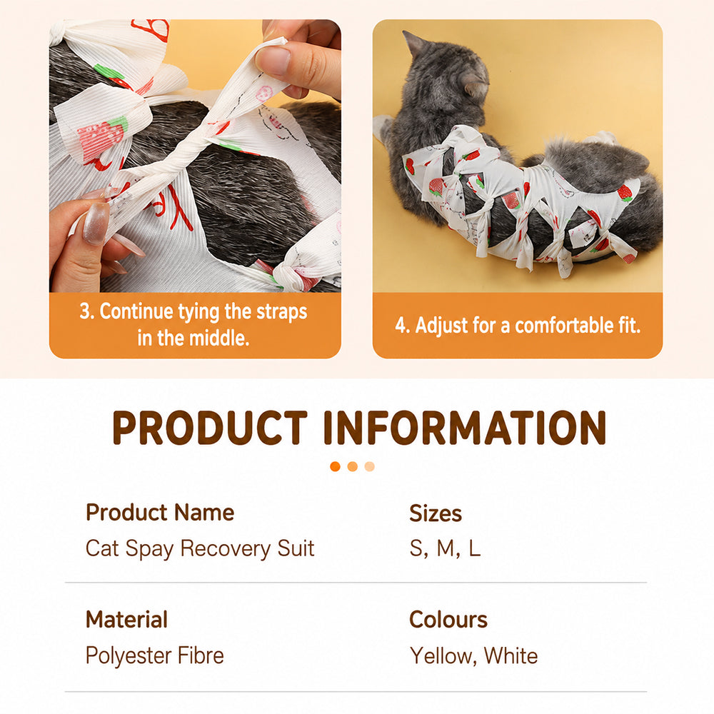 Cat Recovery Suit – Post-Surgery Protective Clothing for Cats (S/M/L)