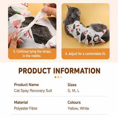 Cat Recovery Suit – Post-Surgery Protective Clothing for Cats (S/M/L)
