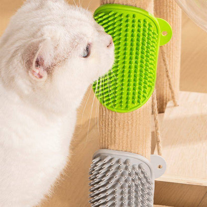 Silicone Cat Self Groomer – Corner & Furniture Mount Brush 1Pcs Random