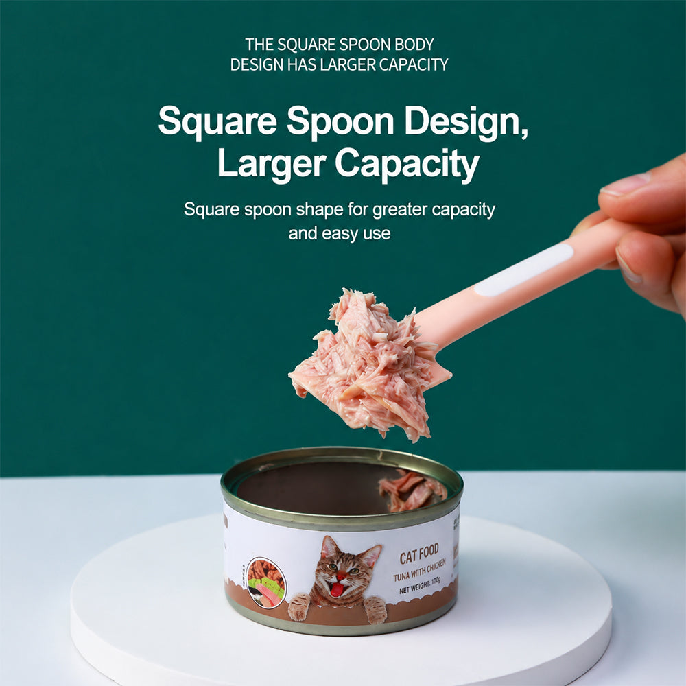 Pet Food Spoon Silicone Can Scraper Long Handle