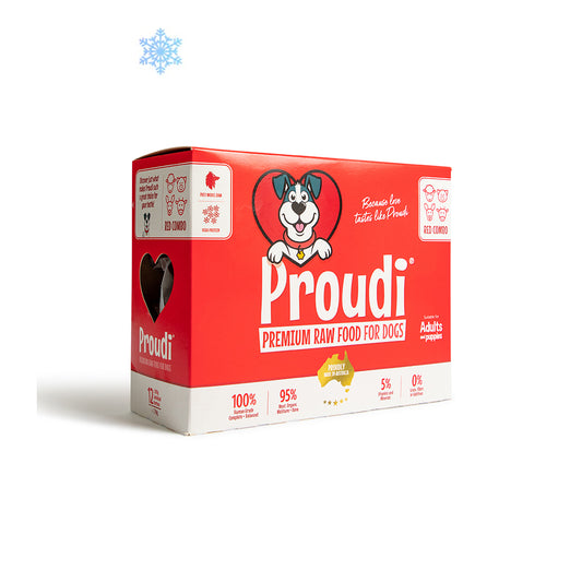 PROUDI Premium Frozen Red Combo Raw Dog Food 2.4Kg