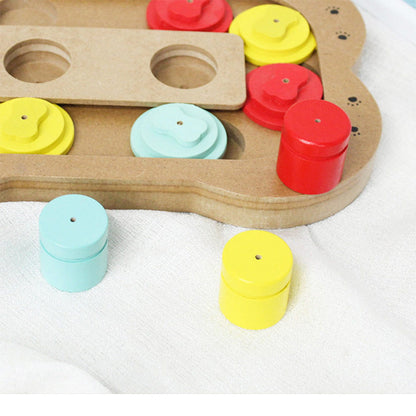 Interactive Treat Enrichment Wooden Dog Puzzle Toy