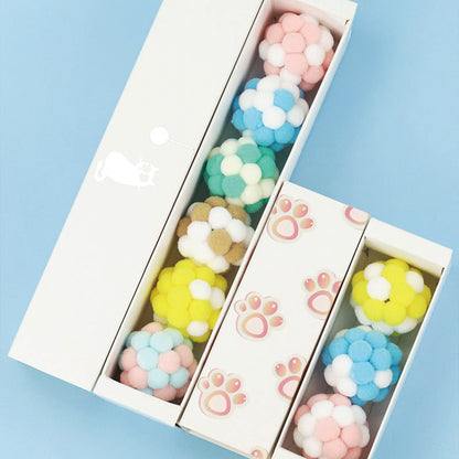 Cat Toy Balls – Interactive Self-Play Chew Toy Set (6 Pack, Random Colour)