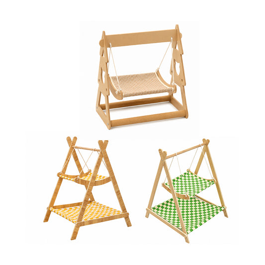 Pet Hammock Swing Bed Wooden Double Layer