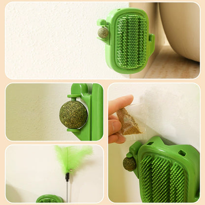 Cactus Cat Self Groomer with Bell ¨C Interactive Scratching & Teaser Toy