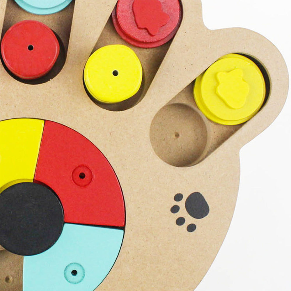 Interactive Treat Enrichment Wooden Dog Puzzle Toy