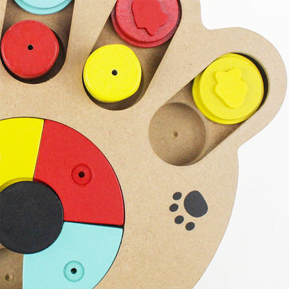 Interactive Treat Enrichment Wooden Dog Puzzle Toy