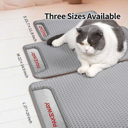 PAKEWAY Cat Litter Mat with Non-Slip Washable 69x51cm