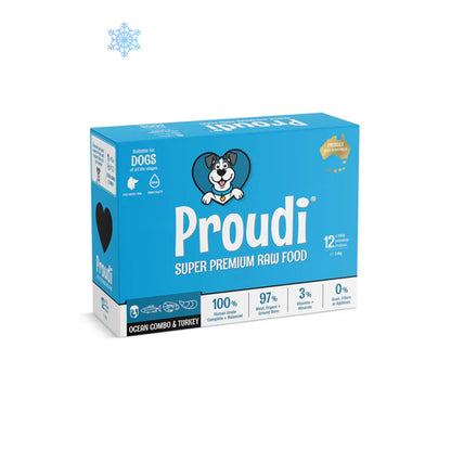 PROUDI Premium Frozen Ocean Combo & Turkey Raw Dog Food 2.4kg