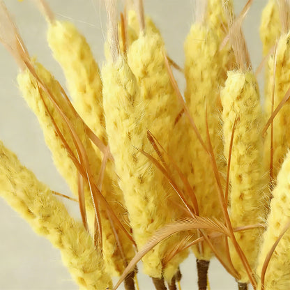 Natural Wheat Ear Cat Teaser Wand - Wooden Handle Interactive Toy