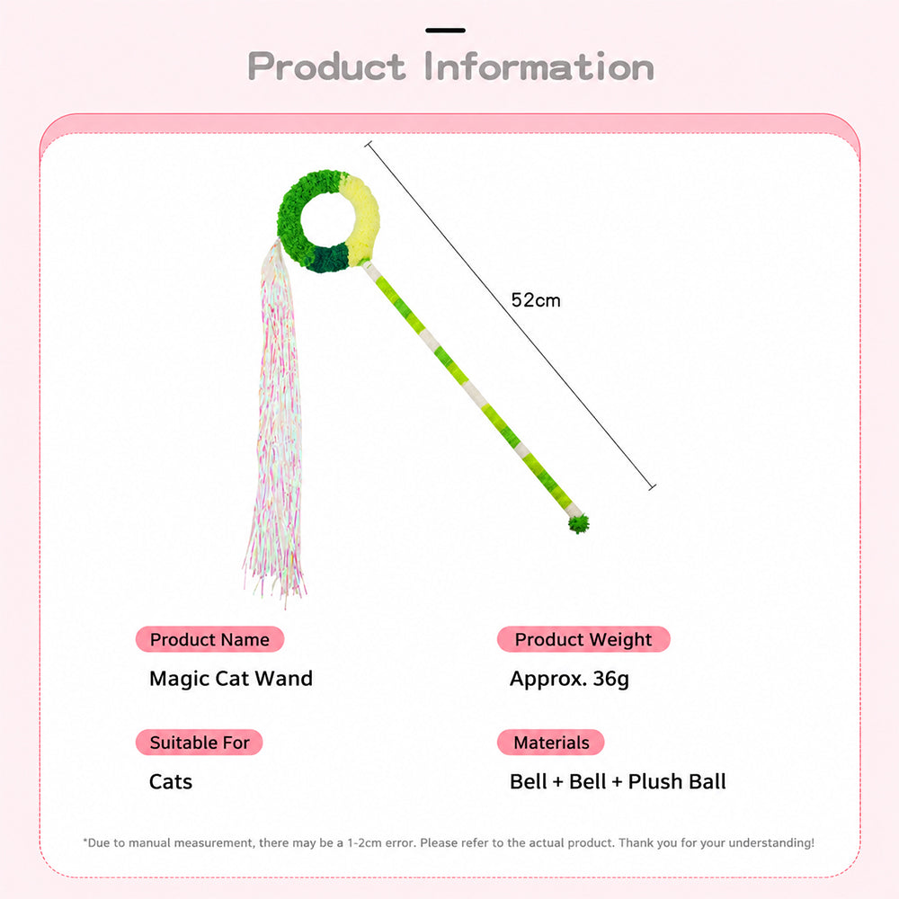 Cat Wand Toy – Interactive Feather Teaser with Replaceable Heads