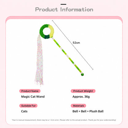 Cat Wand Toy – Interactive Feather Teaser with Replaceable Heads