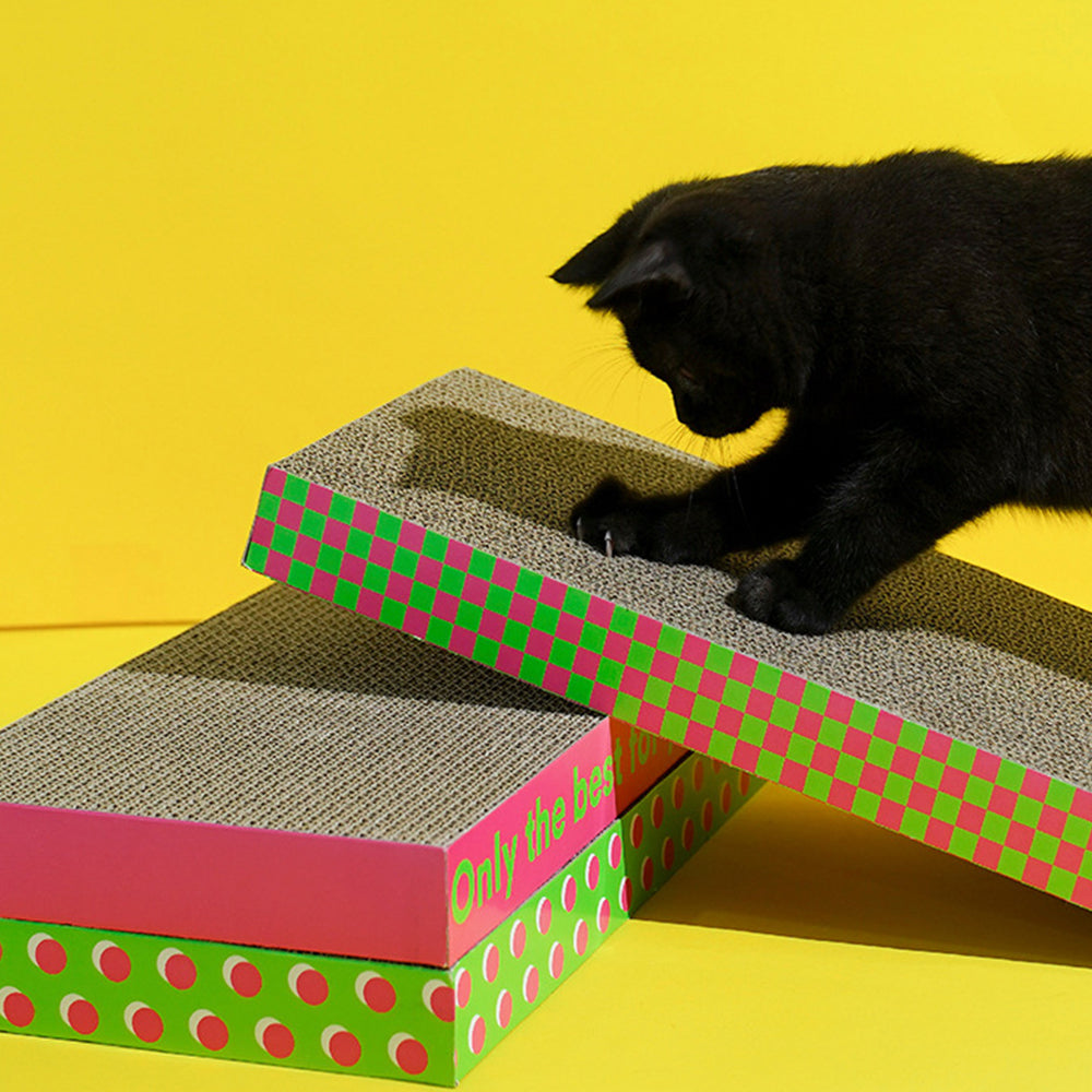 ZEZE 3-in-1 Cat Scratcher – Large Corrugated Cardboard
