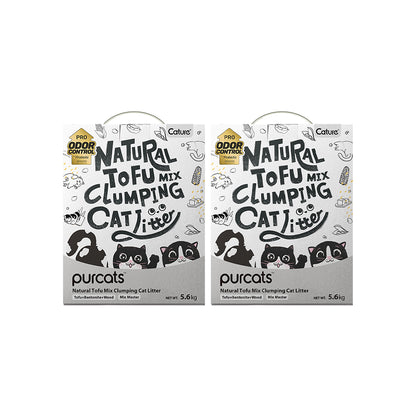 CATURE Tofu, Bentonite & Wood Mixed Clumping Cat Litter 5.6kg Value Pack, Dust-Free & Eco-friendly