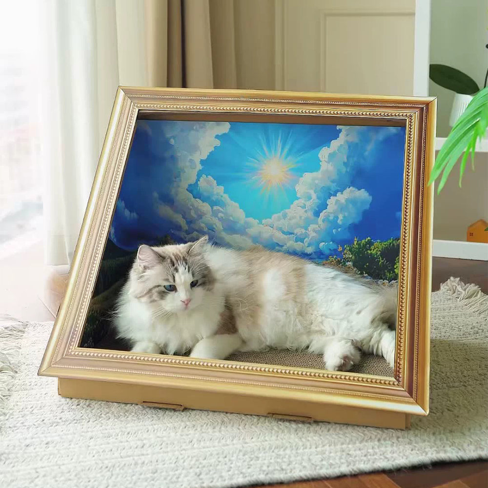 Oil Painting Cat Scratcher Bed