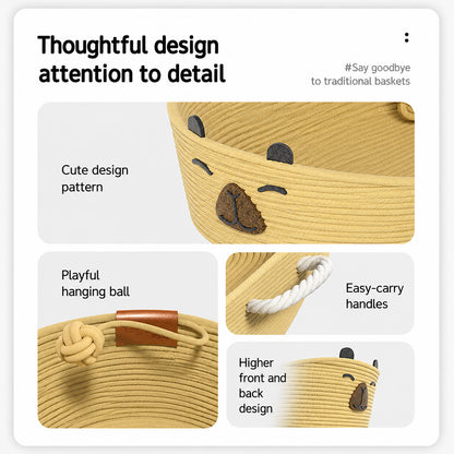 Wicker Cat Bed | Breathable All-Season with Cushion — Capybara Design