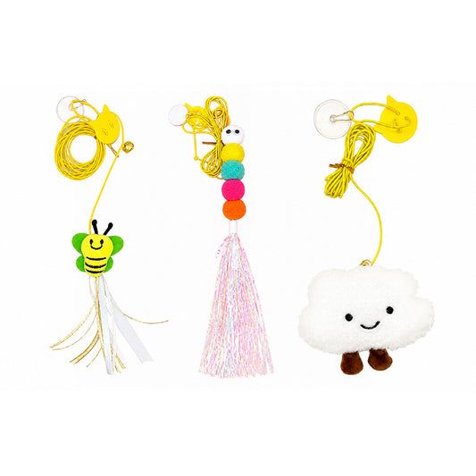 Self-Play Hanging Cat Toy – Swing with Elastic Feather & Bell