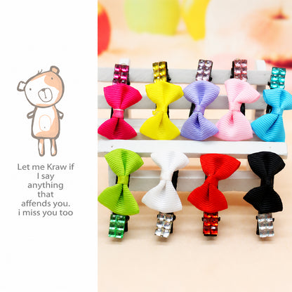 Pet Hair Clip Cute Cherry Bow Grooming Accessory Random 1pc