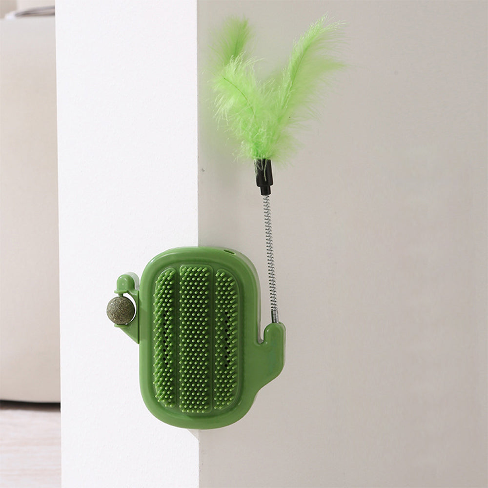 Cactus Cat Self Groomer with Bell ¨C Interactive Scratching & Teaser Toy
