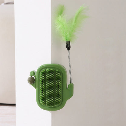 Cactus Cat Self Groomer with Bell ¨C Interactive Scratching & Teaser Toy