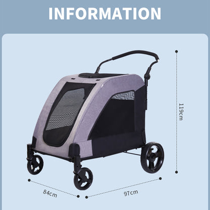 Easy Fold Pet Stroller - One-Touch Folding Design