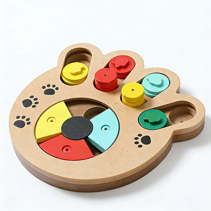 Interactive Treat Enrichment Wooden Dog Puzzle Toy