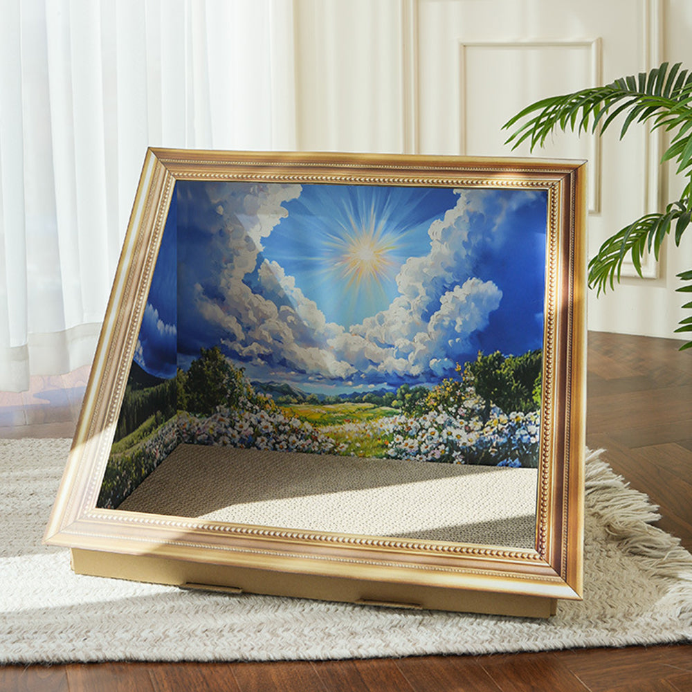 Oil Painting Cat Scratcher Bed